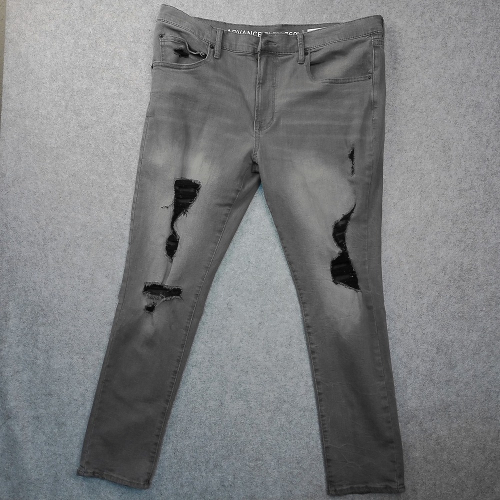 Arizona  Advance Flex 360 Slim Tapered Distressed Grey Jeans Mens 36x28 d